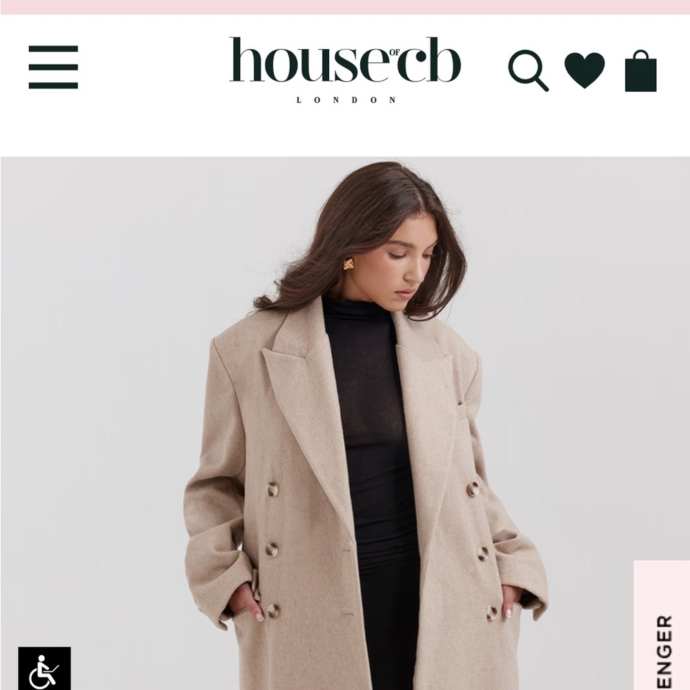 House of cb carter oatmeal double breasted coat